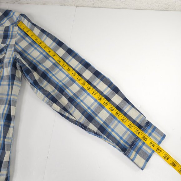 LEVI'S MEN'S PLUS SIZE XXL 2XL BLUE PLAID LONG SLEEVE SHIRT SNAP PEARL BUTTONS.. - Picture 16 of 16